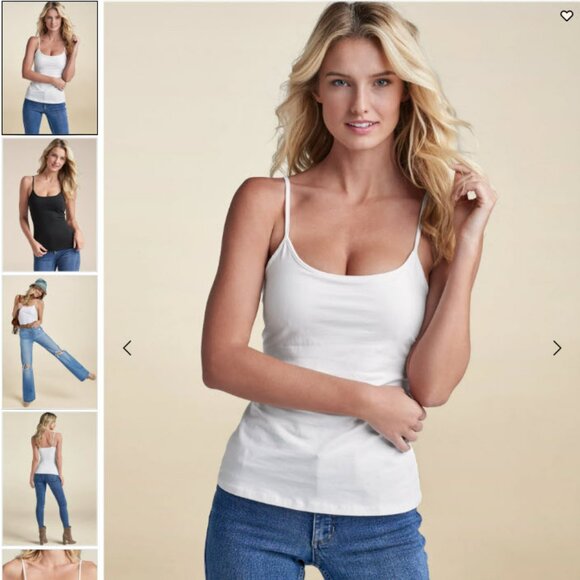 VENUS Women's Basic Cami Two Pack White/Black 2-pack | Size M - Picture 2 of 5